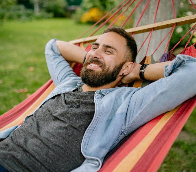 man relaxing after getting ketamine therapy in west palm beach